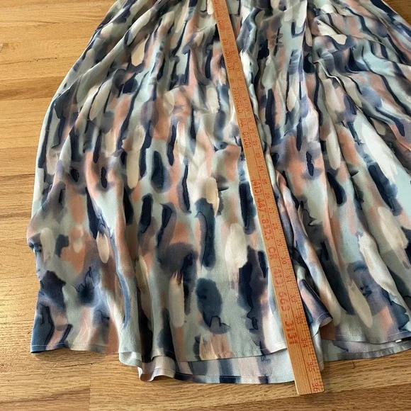 Poetry Silk Maxi Skirt Anthropologie Watercolor Summer Wedding Quiet Luxury - Picture 4 of 8